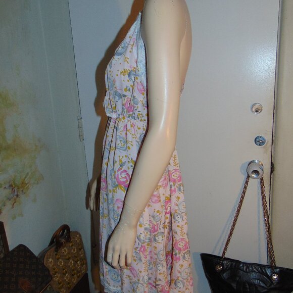 Studio 38 LA Floral Slip Dress Pink Coquette Prairie Cottagecore Mini 6 Medium - Picture 2 of 12